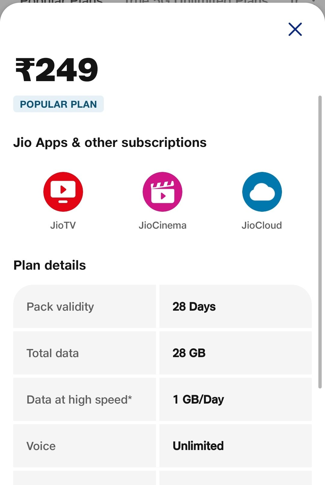 jio best 28 days recharge plans